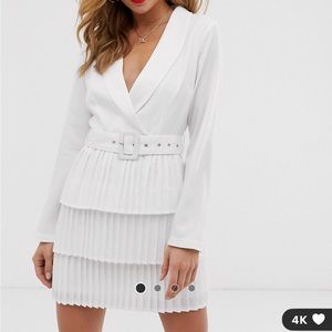 ASOS-plunge front blazer dress with pleated skirt (The Style x Dani Dyer)